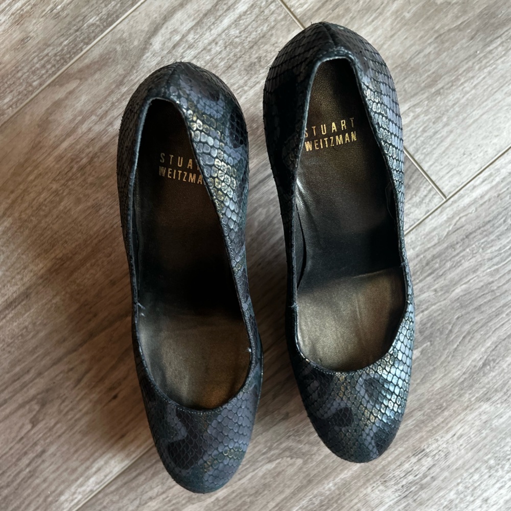 Stuart Weitzman Platform Python Print Stilettos G… - image 6